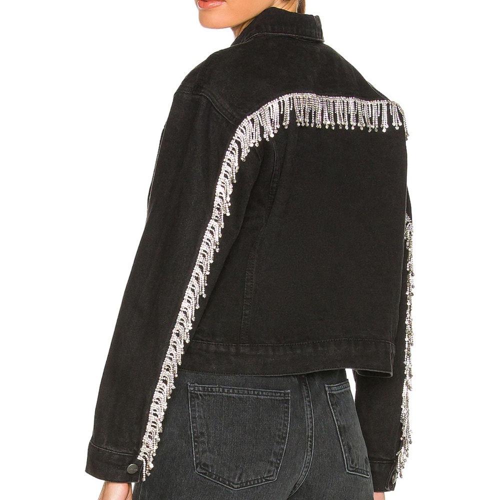 Superdown Raya Rhinestone Fringe Jacket
